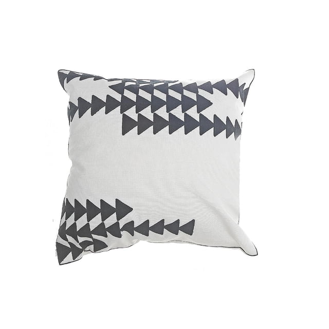 Coussin en Polyester à Flèches Brodées Blanc - Ensemble de 2, Coussin Carré 18 par 18 Pouces en Polyester Blanc avec Motifs de Flèches Brodées Noires en Rangées Horizontales, Convient aux Canapés de Salon, Fauteuils d'Appoint Ou Chambres, Également Idéal comme accent Décoratif pour la Maison.
