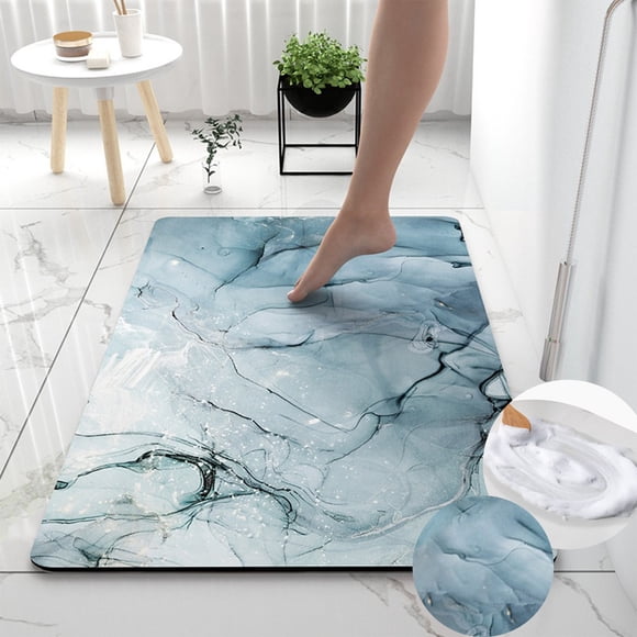 Uklsqma Diatomaceous Earth Absorbent Floor Mat for Bathroom, Toilet, Entryway, Non-Slip Rubber, Quick Dry, Multicolor, 40 x 60 cm