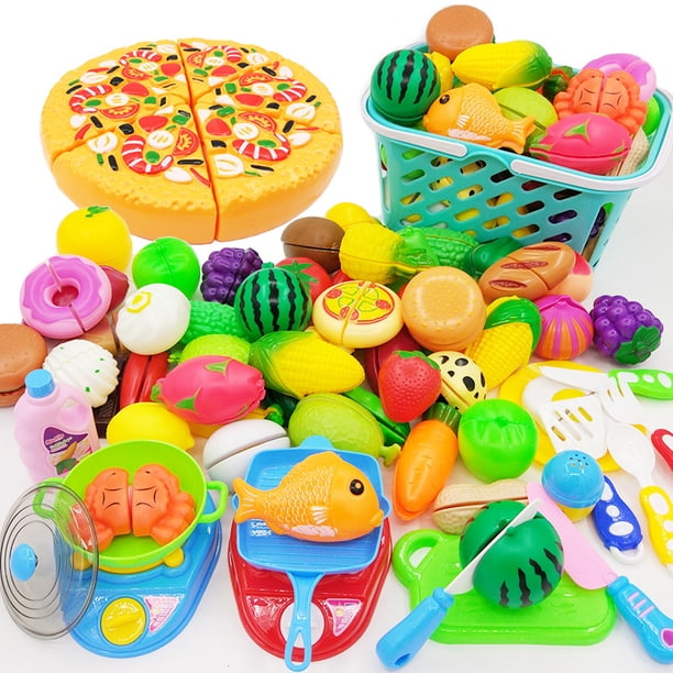 RXIRUCGD Jouets Enfants Ensembles d'Aliments de Jeu d'Imitation Fausse Nourriture Jouet Tout-Petit Accessoires de Cuisine de Jeu Pizza Hamburger et Sandwich Jouets pour Garçons Filles (20 Pcs