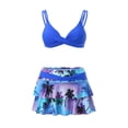 thumbnail image 4 of Kcodviy Femme Grand Maillot de Bain Deux Pièces Femmes Hauts de Maillot de Bain Style Robe Colorée Culottes Volant Tournesol Maillot de Bain Taille 6X Bikini Imprimé Maillot de Bain pour Femme, 4 of 6