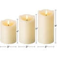 thumbnail image 3 of Jinsinto Real Wick Wax Flameless Candle with Remote Control 3 Piece Set, Electric LED Pillar Candle Battery Powered Ivory Timer Dummy Candle, 3" Diameter 4 5 6" High, 3 of 6