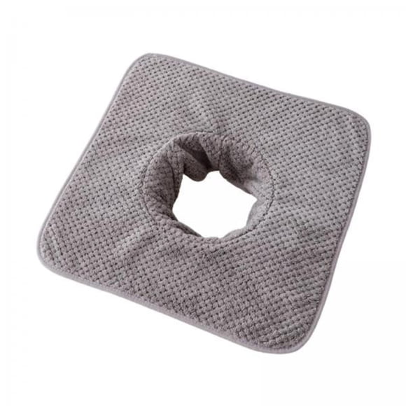 Bunblic 2xSPA Massage Table Towel with Face Hole Coral Velvet Reusable Soft for Beauty Gray 2 Pcs