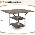 thumbnail image 3 of Costway Dining Table for 4-6People,47”Rectangular Kitchen Table with 2-tier Storage Shelves Rustic Brown + Black, 3 of 10