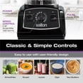thumbnail image 3 of Salton Power Blender PRO 2L Countertop Blender | 2 HP 1500W High Speed 30000 RPM | 8 Blade Ice Crushing System | Smoothie Soup Sauce Blender with 5 Programs Pulse Control | Buttercream (BL2150CR), 3 of 8