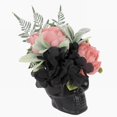 thumbnail image 4 of Crâne noir avec composition florale, 4 of 5