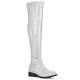 thumbnail image 1 of Unique Bargains Bottes Cuissardes à Talons Blocs à Bout Rond pour Femmes, 1 of 7
