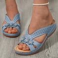 thumbnail image 2 of Mepaouo Womens Sandals Dressy Summer Low Wedge Flip Flops Comfortable Walking Beach Slip on Slides, 2 of 7