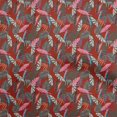thumbnail image 1 of oneOone Cotton Flex Red Fabric Tropical Leaf Sewing Material Print Fabric By The Yard 40 Inch Wide, 1 of 5