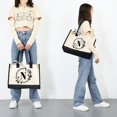 thumbnail image 1 of MesaSe Sac à Main en Toile Mode pour Femmes Imprimé Lettres Fleurs Couleur Frappé Portable, 1 of 6