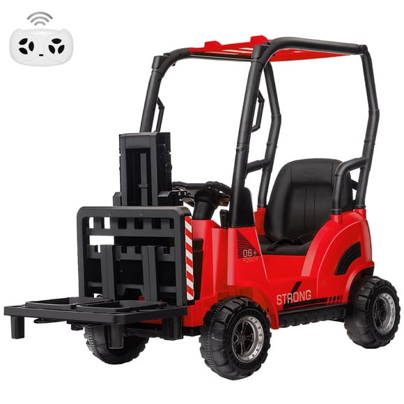 Zzistar 12V Kids Ride on Forklift with Tent, Electric Forklift Ride on Construction Car with Remote Control, Liftable Fork and Pallet