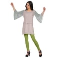 thumbnail image 3 of Moomaya Kurtis Courtes en Poly-Crêpe pour Femmes, Robe à Manches Kimono Imprimée, Haut Indien, 3 of 5