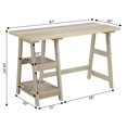 thumbnail image 4 of Convenience Concepts Designs2Go Bureau Tréteau en Fini Bois Blanc Patiné, 4 of 5