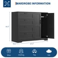 thumbnail image 3 of Garvee Armoire Garde-Robe de 43,3 Po H avec 4 Tiroirs et 2 Portes, Tringle, Noir, 3 of 7