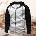 thumbnail image 2 of LUOGENLI Chandails à Capuche pour Hommes Graphiques Cardigan à Capuche pour Homme Chandail en Molleton Ample Texturé à Fermeture Éclair Chandail en Molleton à Capuche Insert Manche Veste Chandails à Capuche pour Hommes Petit Graphique Black4 Taille TTG, 2 of 3