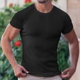 thumbnail image 1 of T-Shirt pour Homme, Haut Décontracté à Manches Courtes et Col Rond, Tissu en Polyester Doux pour le Quotidien, 1 of 3