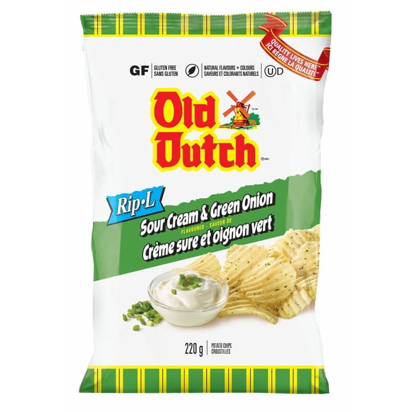 Old Dutch Ripple Sour Cream & Green Onion Chips