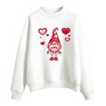thumbnail image 1 of CEHVOM Femmes Mode Décontractée Imprimé Col Rond Ample Manches Longues Hauts Courts Blouse Chandails Sans Capuche Liquidation, 1 of 4