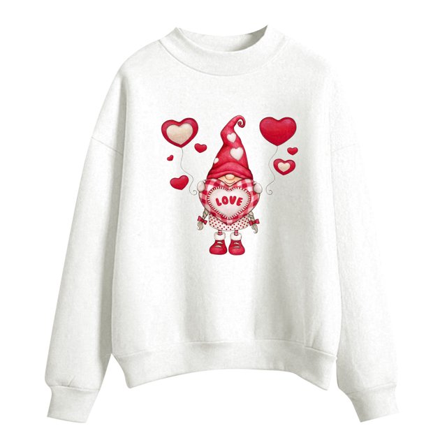 CEHVOM Femmes Mode Décontractée Imprimé Col Rond Ample Manches Longues Hauts Courts Blouse Chandails Sans Capuche Liquidation