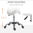 thumbnail image 4 of HOMCOM Height Adjustable Hydraulic Rolling Salon Stool Swivel Saddle Chair, 4 of 10