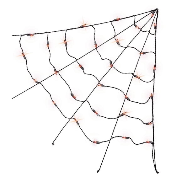 Way to Celebrate Halloween 3-Foot Orange Spider Web Light, Indoor/Outdoor