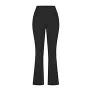 BLVB Womens Bootcut Yoga Pants with Pockets High Waist Stretchy Flare Leggings Running Gym Sports Pants