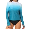 thumbnail image 1 of Charmo Women's Long Sleeve Rash Guard Sun Protection Swim Shirt Quick Dry Printed Shirts with Thumb Holes, 1 of 6