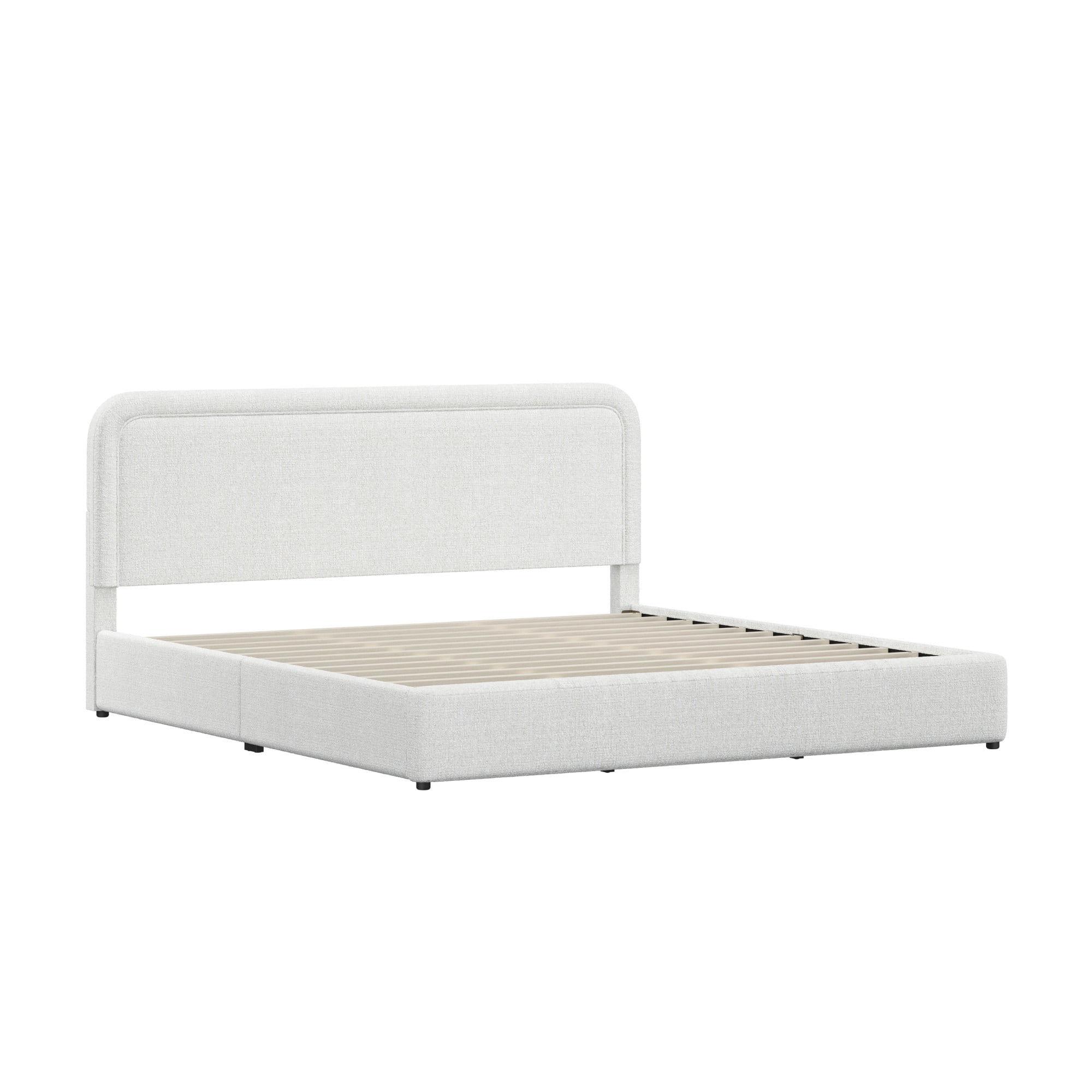 Lit plateforme double Juliet en tissu bouclé – Better Homes & Gardens, couleur ivoire