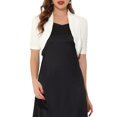 thumbnail image 1 of INSPIRE CHIC Boléro à Manches Courtes pour Femme, Ouvert à l'Avant, Cardigan Court, Blanc, m, 1 of 7