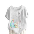 thumbnail image 1 of Birdeem Chemise Décontractée Oversize d'Été pour Femmes Col Rond Manches Courtes Imprimé Floral Ample, 1 of 5