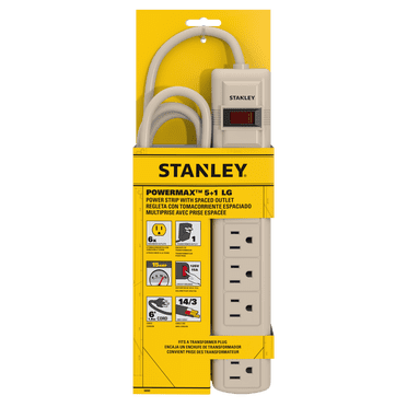 Stanley PowerMax 5+1 LG 6-Outlet Power Strip With 1 Spaced-Outlet