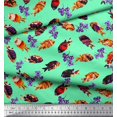 thumbnail image 2 of Soimoi Silk Fabric Floral & Textured Fish Ocean Print Sewing Fabric Yard 42 Inch Wide, 2 of 3