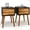 2PCS Black, variant on Giantex End Side Table Nightstand with Storage Drawer and Shelf, Wood Nightstand with 2-Drawers, Solid Wood Legs Living Room Bedroom Furniture