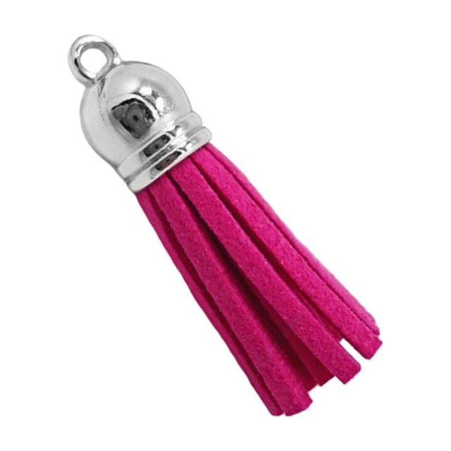Shengyu 28 Pieces Keychain Charms Creative Delicate Keyring Pendant Tassels Simple Handbag Decor Tassel Craft Decoration DIY Accessory Rose red