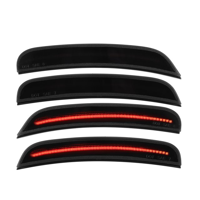 Unique Bargains Front Rear LED Side Marker Light 68214405AA for Dodge Charger 2015-2021 Black Lens Amber Red Light 2pair