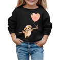 thumbnail image 1 of PMVFHDE Chandails à Col Rond Fille Automne et Hiver Saint-Valentin à la Mode et Intéressant Imprimé Chiot Chandail à Capuchon pour Enfants Noir, 2-3 Ans, 1 of 4