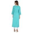 thumbnail image 3 of Phagun Indo WesternSolid Kurti For Women's V-Neck W/ Side Slit Indian Traditional Wear, 3 of 7