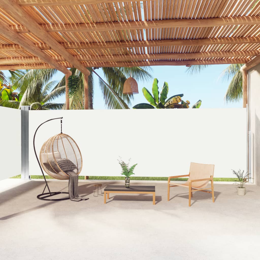 vidaXL Auvent Latéral Rétractable Crème 180x1000 cm