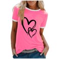 thumbnail image 2 of SMihono Hauts pour Femmes Été Chic Décontracté Mode Féminine Décontractée Imprimé Col Rond Ample Manches Courtes T-shirt Chandail Hauts T-shirt Oversize pour Femmes 2023, 2 of 4