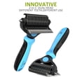 thumbnail image 4 of 2 in 1 Professional Grooming Rake for Cats & Dogs-Dematting Comb for Easy Mats & Tangles Removing,Hair Removal Cleaner for Pets(Blue), 4 of 7