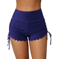 thumbnail image 1 of Gupgi Women Swim Shorts Solid Color High Waist Drawstring Slim Bottoms Swimming Trunks Summer Board Shorts, 1 of 9