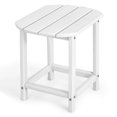 thumbnail image 1 of Gymax Table d'Appoint Adirondack de Patio 18 Pieds' Résistant aux Intempéries en HDPE pour Jardin et Cour Blanc, 1 of 7