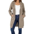 thumbnail image 1 of HAiming Womens over Size Solid Color Long Hoodie Jacket Casual Long Sleeve Drawstring Hooded Sweatshirt, 1 of 9