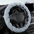 thumbnail image 1 of Universal Soft Warm Non-Slip Steering Wheel Cover for 14-15 Inch Wheels - Winter Car Accessory in Pink, Green, Blue, Gray - Easy Installation, Luxurious Feel, Enhanced Grip & Control, 1 of 9
