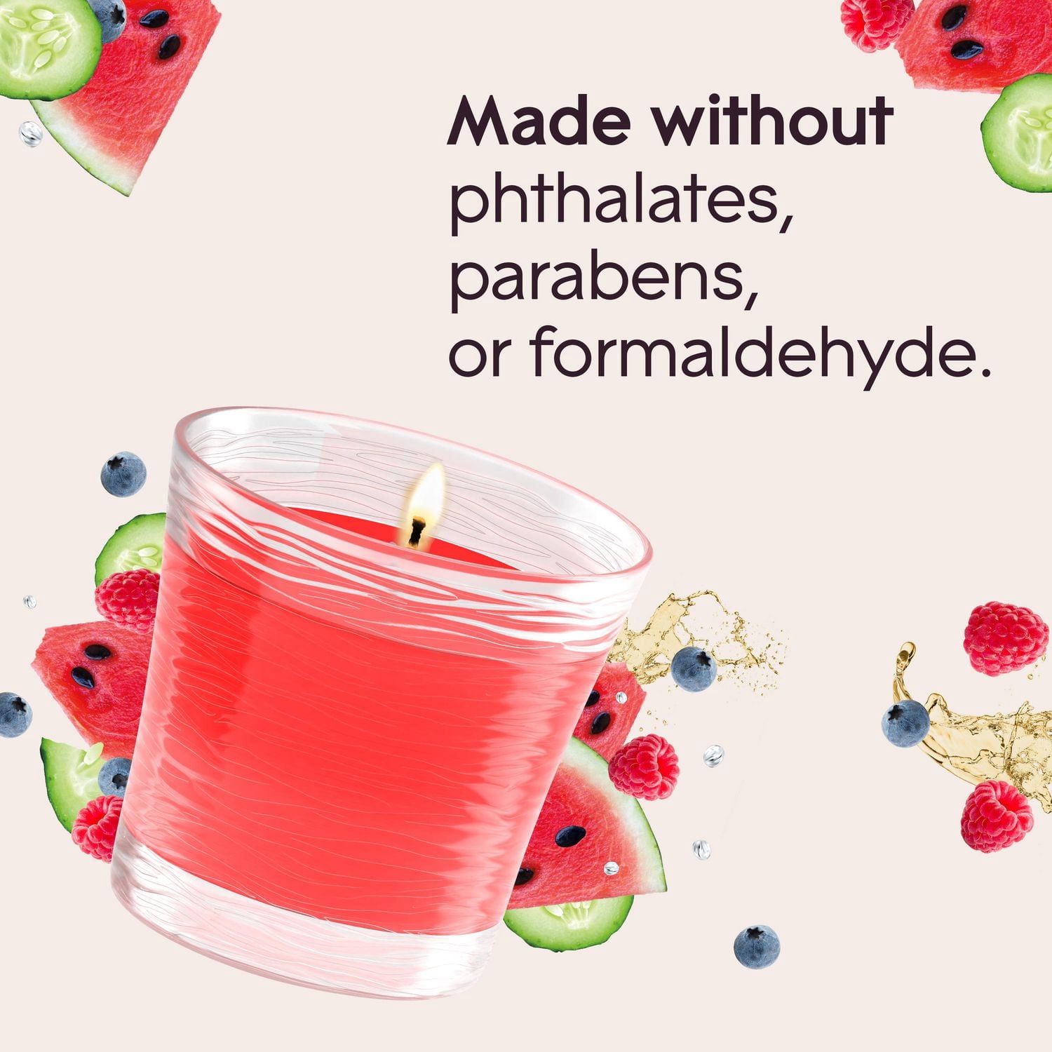 Glade® Chandelle parfumée, Éclat de Baies Pétillantes et Melon d`Eau Rafraîchissant