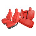 thumbnail image 1 of For 2020-2024 Tesla Model Y FH Group Faux Leather Custom Fit Car Seat Covers Full Set - Solid Red, 1 of 6