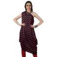 thumbnail image 2 of Moomaya Robe Kurti Sans Manches à une Épaule Imprimée pour Femmes, Vêtement de Créateur Boho pour Fête, 2 of 7