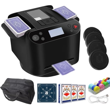 Aorsher Mélangeur Automatique de Cartes 2-en-1 et Machine de Distribution, 4 Télécommandes pour 12 Joueurs, Modes d'Offre 360° et 180°, Mélangeur Électrique de Casino pour Usage Domestique et Professionnel, Blackjack, UNO, Skip-Bo, Phase 10