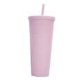 thumbnail image 1 of Gobelet d'Eau Grande Capacité 710ML24OZ Entièrement Clouté, Mat, Gobelet Réutilisable avec Grand Ouverture, Couvercle Étanche, Paille, 1 of 7