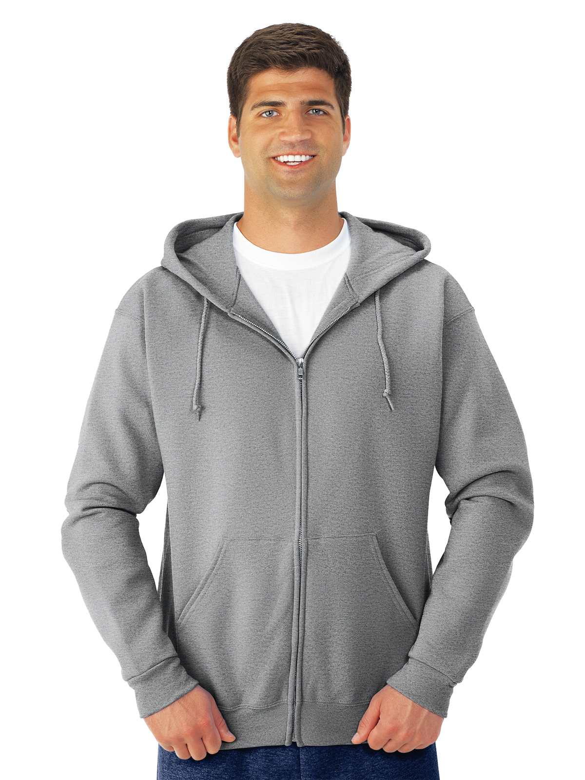 Jerzees Adult NuBlend Full Zip Hooded Sweatshirt, S, Oxford