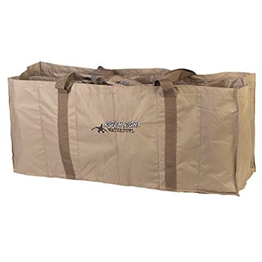 RigEm Right Waterfowl 12-Slot Floating Duck Decoy Bag with Padded Adjustable Shoulder Straps, Cushioned Side-Panels, Bottom Drains and more - Holds 12 Magnum Duck Floaters